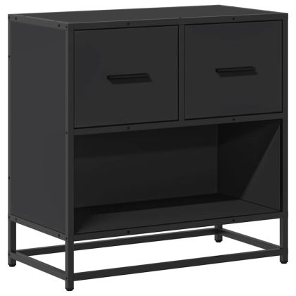 Нощно шкафче черен 60x31x60 cм Изработена дървесина и метал