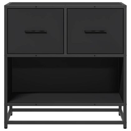 Нощно шкафче черен 60x31x60 cм Изработена дървесина и метал