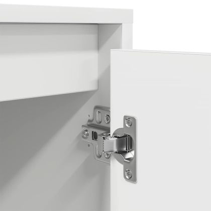 ТВ шкаф с LED осветление, бял, 100x41x50 см