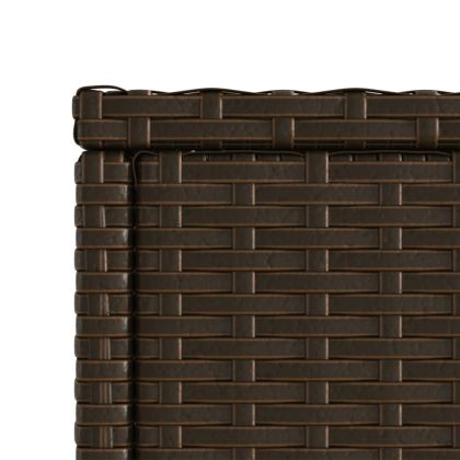 Градинска маса със стъклен плот kафяв 58x27,5x55 см полиратан