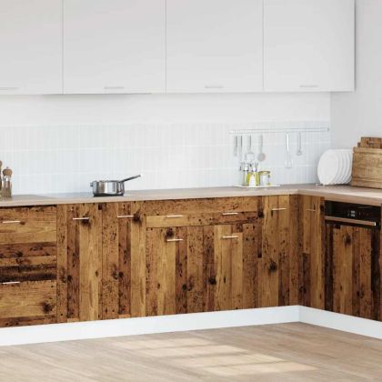 Шкаф с чекмеджета "Lyon", старо дърво, 80x46x81,5 см, инженерно дърво