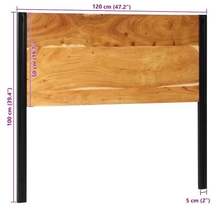 табла за глава 120 cm масивна дървесина акация и желязо