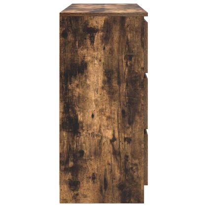 Сайдборд, опушен дъб, 100x35x76 см, инженерно дърво