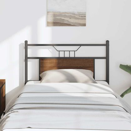 Резервна табла за легло, кафяв дъб, 75 см, инженерно дърво и стомана