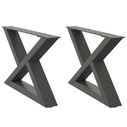 Крака за масичка за кафе, 2 бр., антрацит, 50x(30-31,3) см, стомана