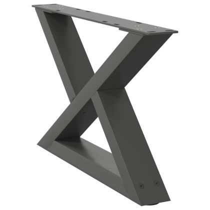 Крака за масичка за кафе, 2 бр., антрацит, 50x(30-31,3) см, стомана