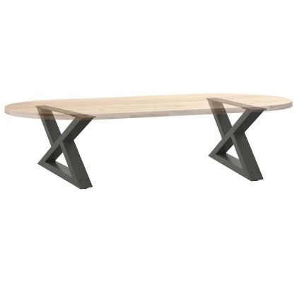 Крака за масичка за кафе, 2 бр., антрацит, 50x(30-31,3) см, стомана