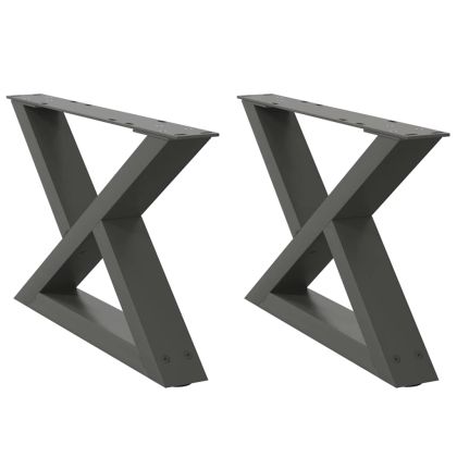 Крака за масичка за кафе, 2 бр., антрацит, 60x(30-31,3) см, стомана