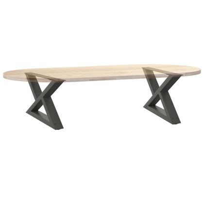Крака за масичка за кафе, 2 бр., антрацит, 60x(30-31,3) см, стомана