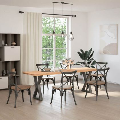 Крака за трапезна маса, 2 бр., антрацит, 60x(72-73,3) см, стомана