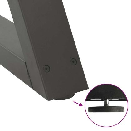 Крака за трапезна маса, 2 бр., антрацит, 60x(72-73,3) см, стомана