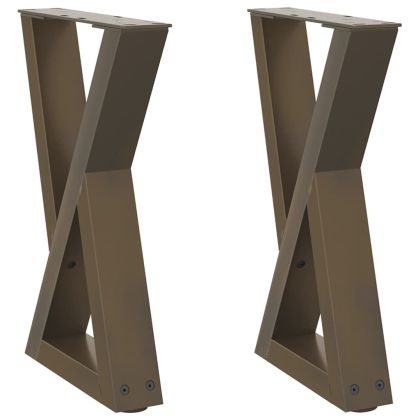 Крака за масичка за кафе, 2 бр., естествена стомана, 38 x (42-43,3) см, стомана