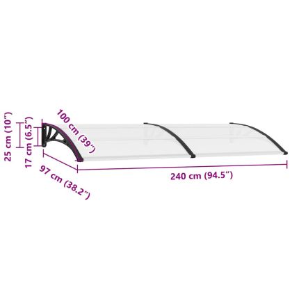 Навес за врата 240x100 см PC