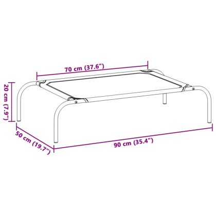 Повдигнато легло за кучета, черно, S, textilene