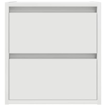 Нощно шкафче за стенен монтаж, бяло, 38x34x40 см