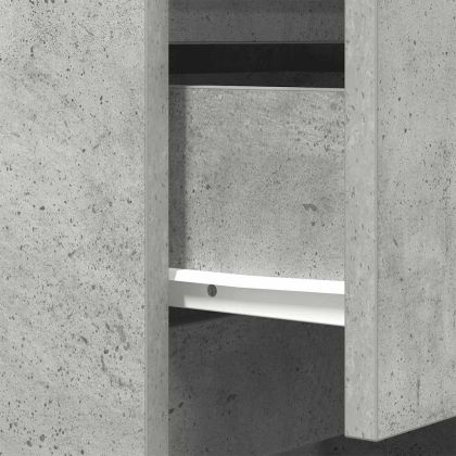 Нощно шкафче с 3 чекмеджета, бетонно сив, 39x35x65 см