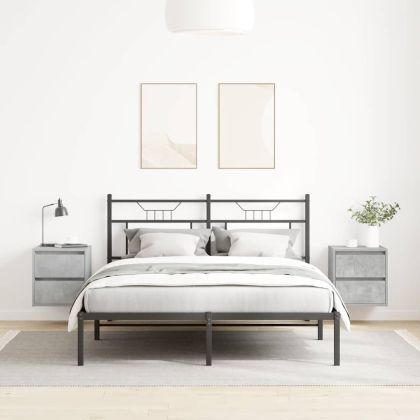 Нощни шкафчета за стенен монтаж 2 бр бетонно сиви 38x34x40 см