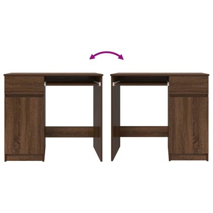 Бюро, кафяв дъб, 86x49x76 см, инженерно дърво