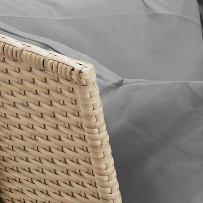 Градински диван с възглавници бежов полиратан