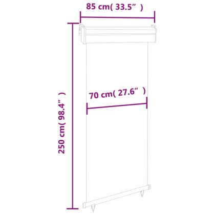 Вертикална тента за балкон, 85x250 см, кремава