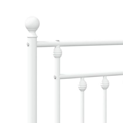 Метална резервна табла за легло, бяла, 140 см