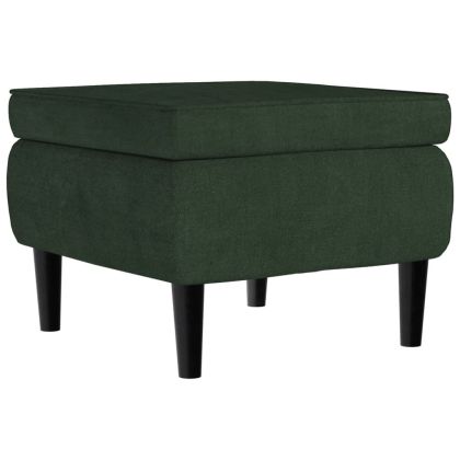 Фотьойл Wingback с табуретка, тъмнозелена, кадифе