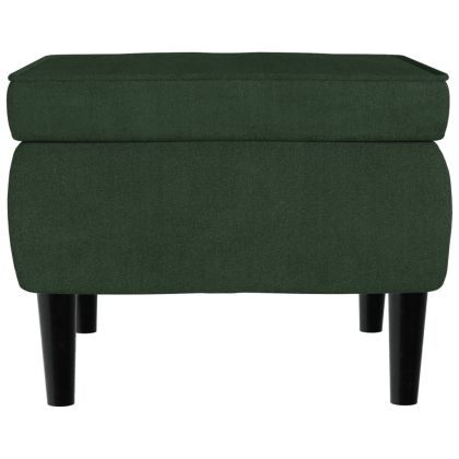 Фотьойл Wingback с табуретка, тъмнозелена, кадифе