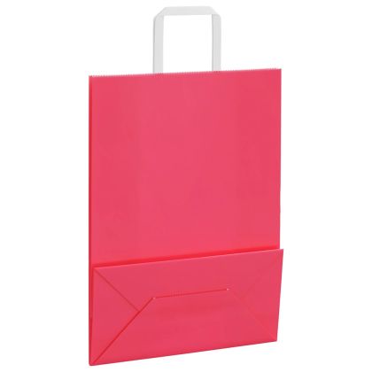 Хартиени торбички 250 бр с дръжки розови 26x12x35 см