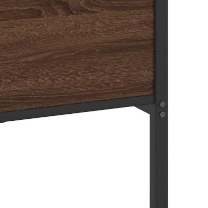 Метална рамка за легло, без матрак, кафяв дъб, 180x200 см