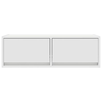 ТВ шкафове, 2 бр, бели, 80x31x25,5 см, инженерно дърво