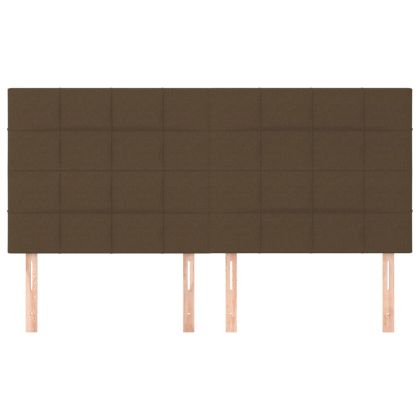 Табла за легло, тъмнокафява, 160x5x118/128 см, плат