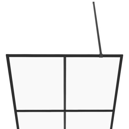 Стена за душ с прозрачно ESG стъкло, 80x195 см, черна