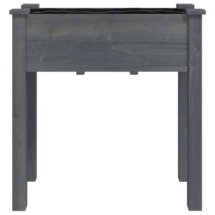 Саксия с вложка, сива, 71x37x76 см, масивна ела