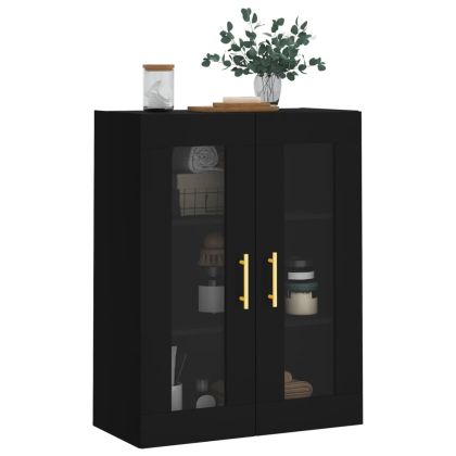 Стенен шкаф черен 69,5x34x90 см