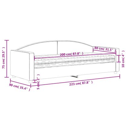 Канапе с матрак, таупе, 80x200 см, плат
