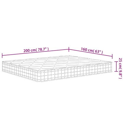 Матрак покет пружини средна твърдост 160x200 см Super King Size