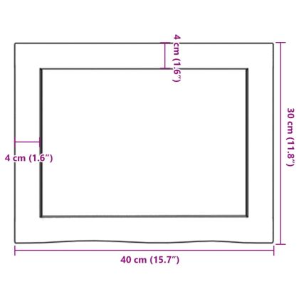 Плот за баня 40x30x(2-6) см необработено масивно дърво