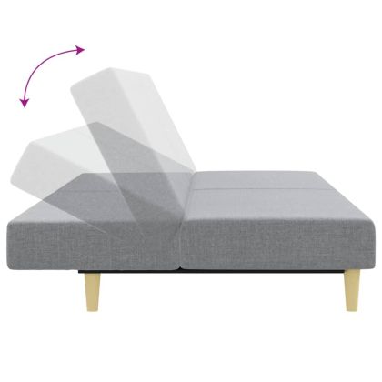 Комплект дивани 2 части светлосив текстил