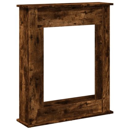 Облицовка за камина, опушен дъб, 75x20x87,5 см, инженерно дърво