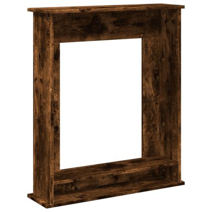 Облицовка за камина, опушен дъб, 75x20x87,5 см, инженерно дърво