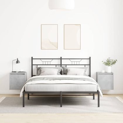 Нощни шкафчета за стенен монтаж 2 бр бетонно сиви 38x34x40 см