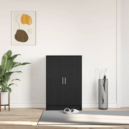 Шкаф за обувки, черен дъб, 60x35x92 см, инженерно дърво