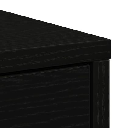 Бюфет с чекмеджета и вратички, черен дъб, 70,5x34x74,5 см
