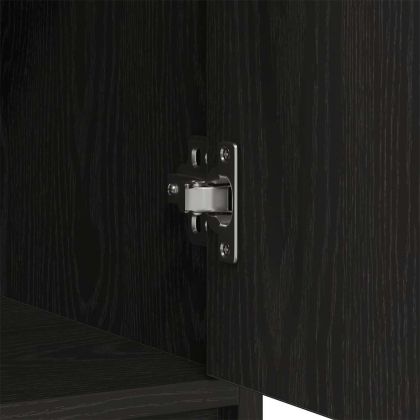 Бюфет с чекмеджета и вратички, черен дъб, 70,5x34x74,5 см