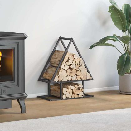 Стойка за дърва за огрев черна Студено валцувана стомана