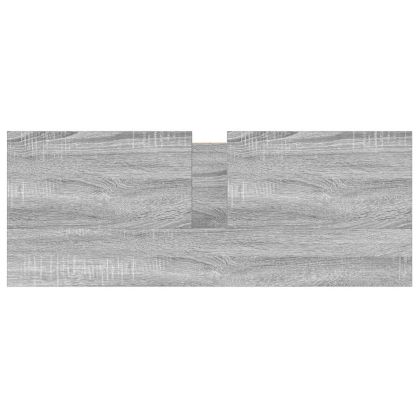 Шкаф за баня с чекмеджета сив сонома 90x34,5x60 cm