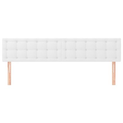 Горни табли за легло 2 бр бели 80x5x78/88 см, изкуствена кожа