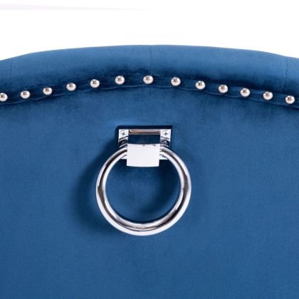 Трапезен стол, син, кадифе