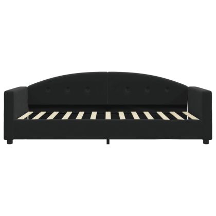 Кушетка, черна, 90x190 см, кадифе