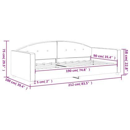 Кушетка, черна, 90x190 см, кадифе